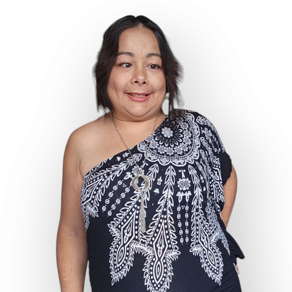 Studio Y Black and White One-Shoulder Tank Top